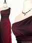 Elegant Red One-Shoulder Mermaid Long Prom Dress Ideas, Evening Party Dresses, OLP1313