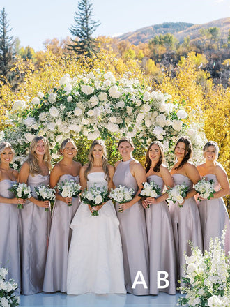 Mismatched Elegant Halter Sweetheart A-line Sleeveless Bridesmaid Dresses Online, BG387