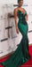Sexy Green Spaghetti Strap Mermaid Long Prom Dress Ideas, Evening Party Dresses, OLP1645