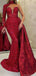 Sexy Red One-Shoulder Mermaid Long Prom Dress Ideas, Evening Party Dresses, OLP1618