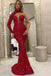 Sexy Red One-Shoulder Mermaid Long Prom Dress Ideas, Evening Party Dresses, OLP1618