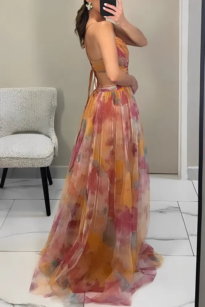 Unique Applique Spaghetti Strap A-Line Long Prom Dress Ideas, Evening Party Dresses, OLP1442