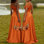 Elegant Orange One-Shoulder Sleeveless Mermaid Long Bridesmaid Dresses Online, BG892