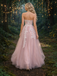 Fancy Mauve Sparkly Tulle Ball Gown with Shimmering Sequin Vine Embroidery,OLP1900