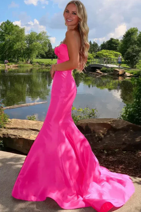 Elegant Pink Sweetheart Mermaid Long Prom Dress Ideas, Evening Party Dresses, OLP1466