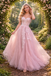 Fancy Mauve Sparkly Tulle Ball Gown with Shimmering Sequin Vine Embroidery,OLP1900