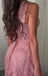 Sparkly Pink Halter A-Line Long Prom Dress Ideas, Evening Party Dresses, OLP1592