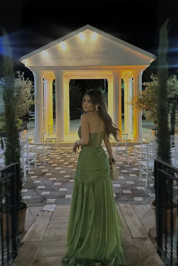 Unique Green Sweetheart Mermaid Long Prom Dress Ideas, Evening Party Dresses, OLP1496