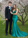 Sexy Dark Green Mermaid Prom Dress Sparkly Crystal Sweetheart Floor Length,OLP2262