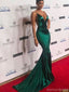 Sexy Green Spaghetti Strap Mermaid Long Prom Dress Ideas, Evening Party Dresses, OLP1645