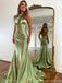 Elegant Green V-Neck Mermaid Long Prom Dress Ideas, Evening Party Dresses, OLP1633