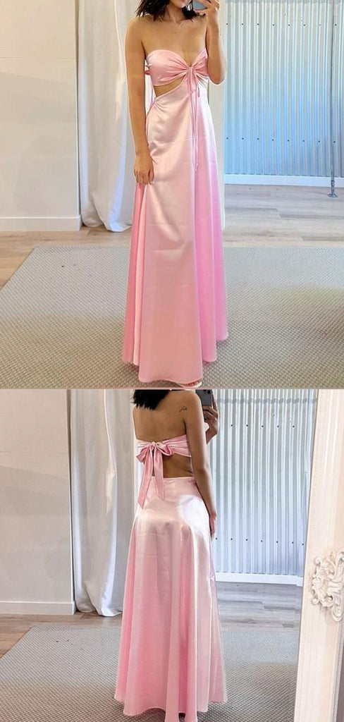 Simple Sweetheart Sleeveless Mermaid Satin Long Evening Prom Dresses Online, OLP775