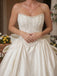 Elegant White Sweetheart Sleeveless A-Line Long Wedding Dresses With Sweep Trailing,WD0555