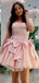 Elegant Sweetheart Sleeveless Short Tulle A-line Pink Homecoming Dresses For Party Online, HD0839