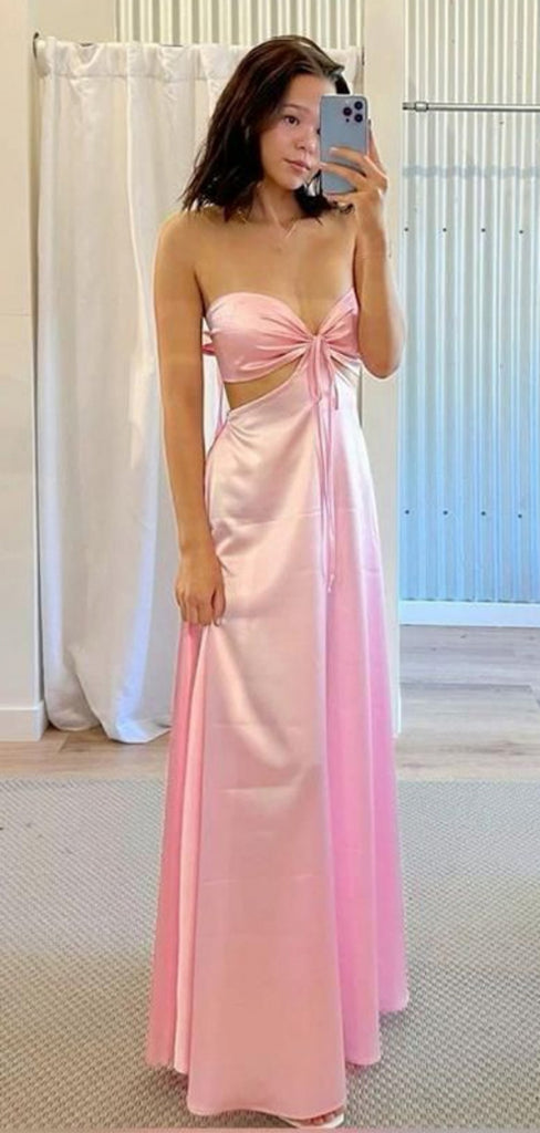 Simple Sweetheart Sleeveless Mermaid Satin Long Evening Prom Dresses Online, OLP775