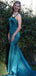 Sexy Square Sleeveless Mermaid Satin Long Prom Dresses With Trailing For Party Online, OL382