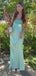 Simple Spaghetti Strap Mermaid Satin Long Prom Dress Online, OL275