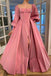 Formal Sweetheart Full Sleeve A-line Satin Long Evening Prom Dresses Online, OLP639