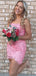 Sexy Sweetheart Sleeveless Short Mermaid Pink Lace Homecoming Dresses For Party Online, HD0899