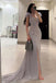 Formal V-neck Sleeveless Mermaid Satin Long Evening Prom Dresses Online, OLP703