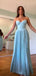 Soft Sweetheart Sleeveless A-line Satin Evening Prom Dresses Online, OLP1027