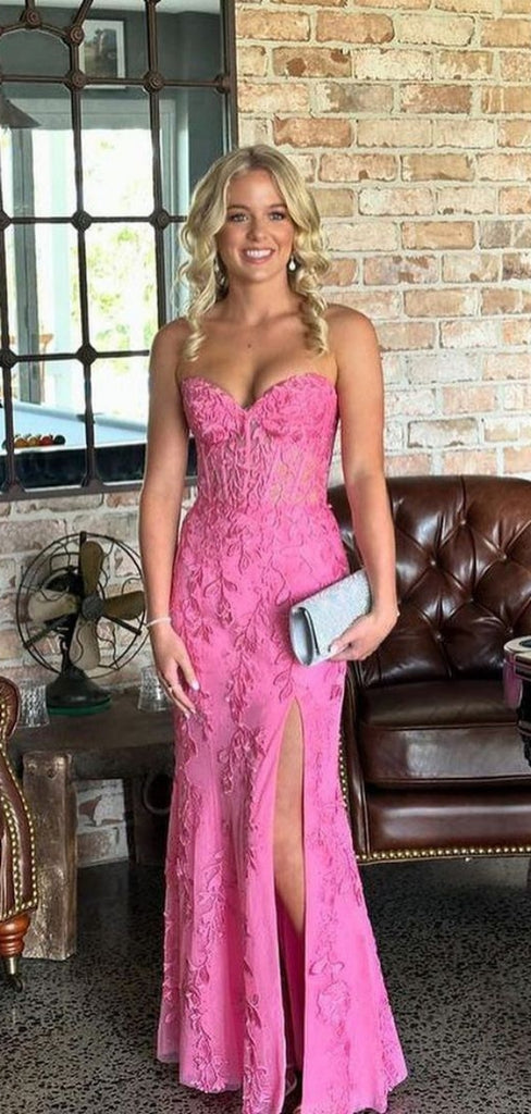 Elegant Sweetheart Sleeveless Mermaid Lace Evening Prom Dresses Online, OLP864