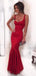 Sexy Scoop Sleeveless Mermaid Satin Long Prom Dresses Online, OL479