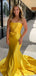 Elegant Yellow Sweetheart Mermaid Long Prom Dress Ideas, Evening Party Dresses, OLP1454