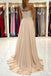 Elegant Champagne One-Shoulder A-Line Long Prom Dress Ideas, Evening Party Dresses, OLP1418