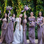Mauve Satin Corset Bridesmaid Dress Sweetheart Neckline Ruched Slit Maxi,BG959
