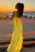 Unique Yellow Sweetheart Mermaid Side Slit Long Prom Dress Ideas, Evening Party Dresses, OLP1355