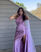 Unique Lavender One-Shoulder Mermaid Long Prom Dress Ideas, Evening Party Dresses, OLP1674