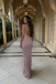 Fancy Pink Shimmer Prom Dress Plunging Deep V-Neckline Bodycon Fit,OLP2010