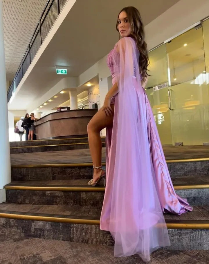 Unique Lavender One-Shoulder Mermaid Long Prom Dress Ideas, Evening Party Dresses, OLP1674