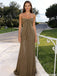 Elegant Olive Green Sequin Prom Dress Strapless Floor Length Evening Gown,OLP1973