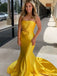 Elegant Yellow Sweetheart Mermaid Long Prom Dress Ideas, Evening Party Dresses, OLP1454
