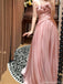 Floral Pink Sweetheart A-Line Long Prom Dress Ideas, Evening Party Dresses, OLP1607