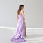 Elegant Halter Lilac Mermaid Side Slit Long Bridesmaid Dresses Online, BG427
