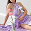 Elegant Halter Lilac Mermaid Side Slit Long Bridesmaid Dresses Online, BG427