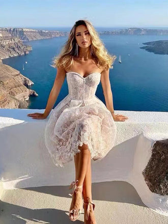 NEW Arrival Sweetheart Lace Applique A-line Short Homecoming Dresses, HD0636