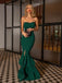 Elegant Sweetheart Mermaid Dark Green Long Prom Dresses with Side Slit, OL003