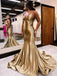 New Arrival Spaghetti Straps V-neck Cross Back Mermaid Prom Dresses, OL008