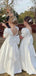 Cute White Hight Neck Short-Sleeved A-Line Flower Girl Dresses, FGS0033