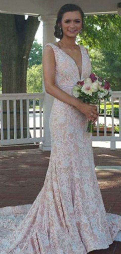 Elegant V-Neck Mermaid Long Prom Dress Ideas, Birthday Party Dresses , OLP1155