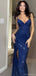Sexy Spaghetti Strap Sleeveless Mermaid Sequin Evening Prom Dresses Online, OLP1009