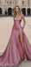 Sexy Pink Sweetheart Mermaid Side Slit Long Prom Dress Ideas, Evening Party Dresses ,OLP1162