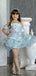 Cute Blue Sweetheart Short A-Line Flower Girl Dress , FGS0035