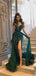 Sexy Green Sweetheart Mermaid Side Slit Long Prom Dress Ideas, Evening Party Dresses, OLP1302