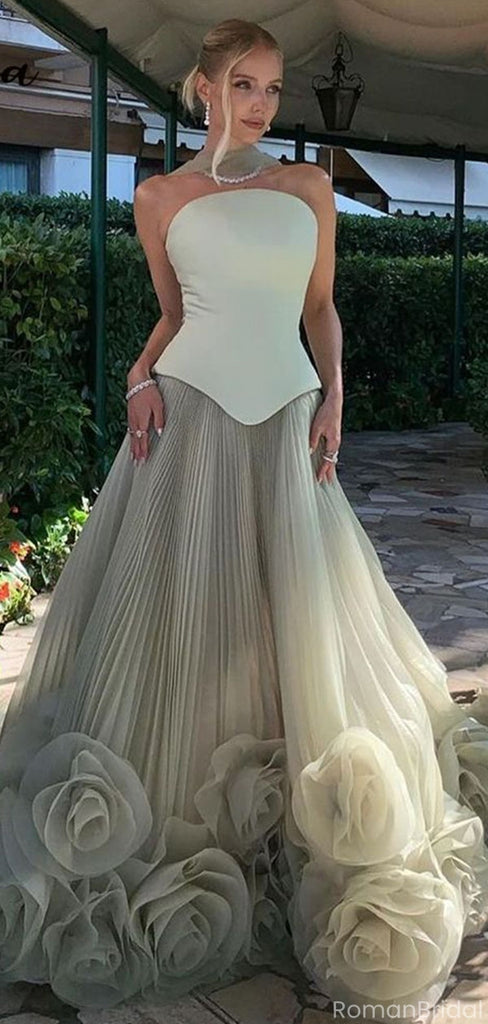 Elegant Green Sweetheart A-Line Long Prom Dress Ideas, Evening Party Dresses, OLP1594