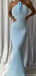 Elegant Blue Halter Mermaid Long Prom Dress Ideas, Evening Party Dresses, OLP1468